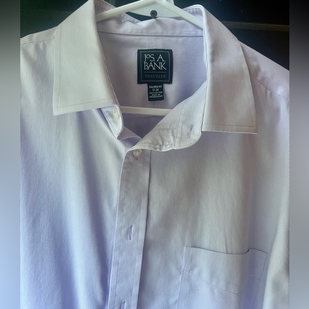 Jos. A. Bank Men’s Purple Dress Shirt, Trim Fit, 17x35